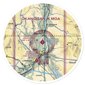 Omak Airport (OMK) VFR Sectional Sticker (30 mile)