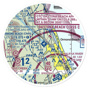 Ormond Beach Municipal Airport (OMN) VFR Sectional Sticker (20 mile)
