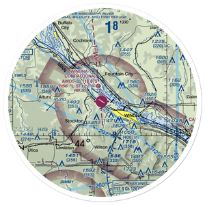 Winona Municipal-Max Conrad Field (ONA) VFR Sectional Sticker (30 mile)