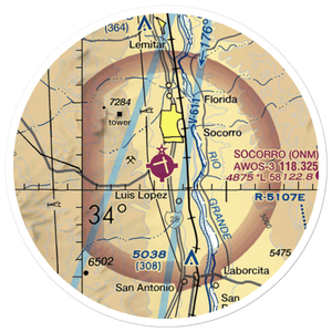 Socorro Municipal Airport (ONM) VFR Sectional Sticker (20 mile)