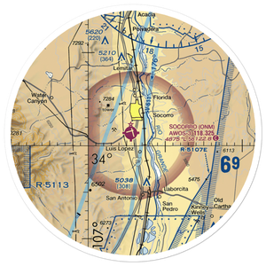 Socorro Municipal Airport (ONM) VFR Sectional Sticker (30 mile)