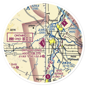 Ontario Municipal Airport (ONO) VFR Sectional Sticker (20 mile)