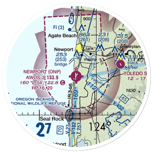 Newport Municipal Airport (ONP) VFR Sectional Sticker (20 mile)