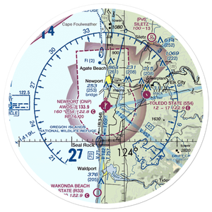 Newport Municipal Airport (ONP) VFR Sectional Sticker (30 mile)