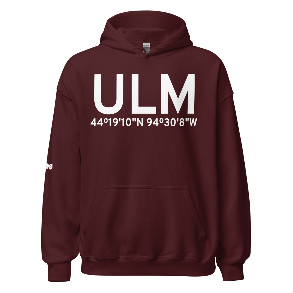 New Ulm (KULM) Airport Hoodie Sweatshirt 