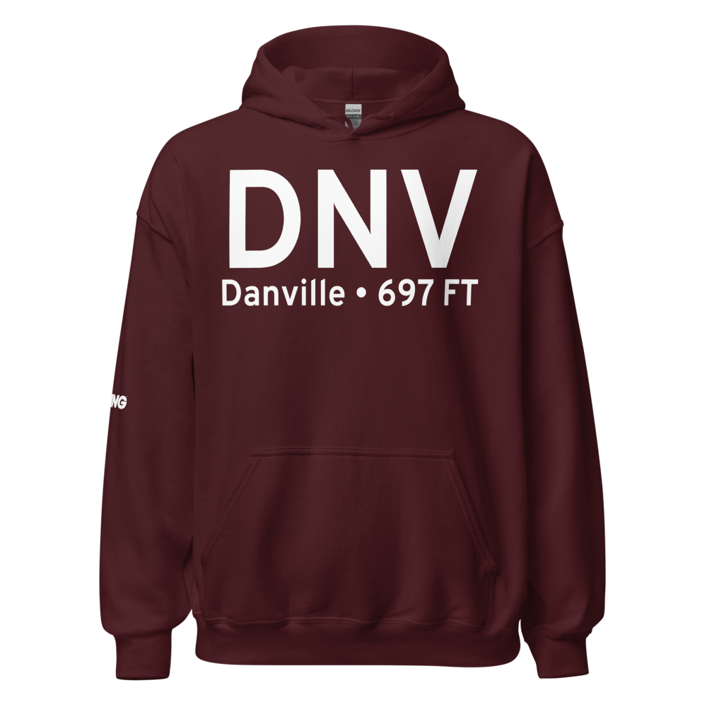 Danville (KDNV) Airport Hoodie Sweatshirt 