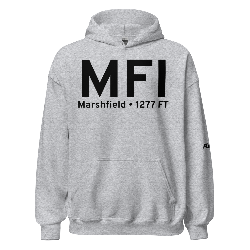 Marshfield (KMFI) Airport Hoodie Sweatshirt 