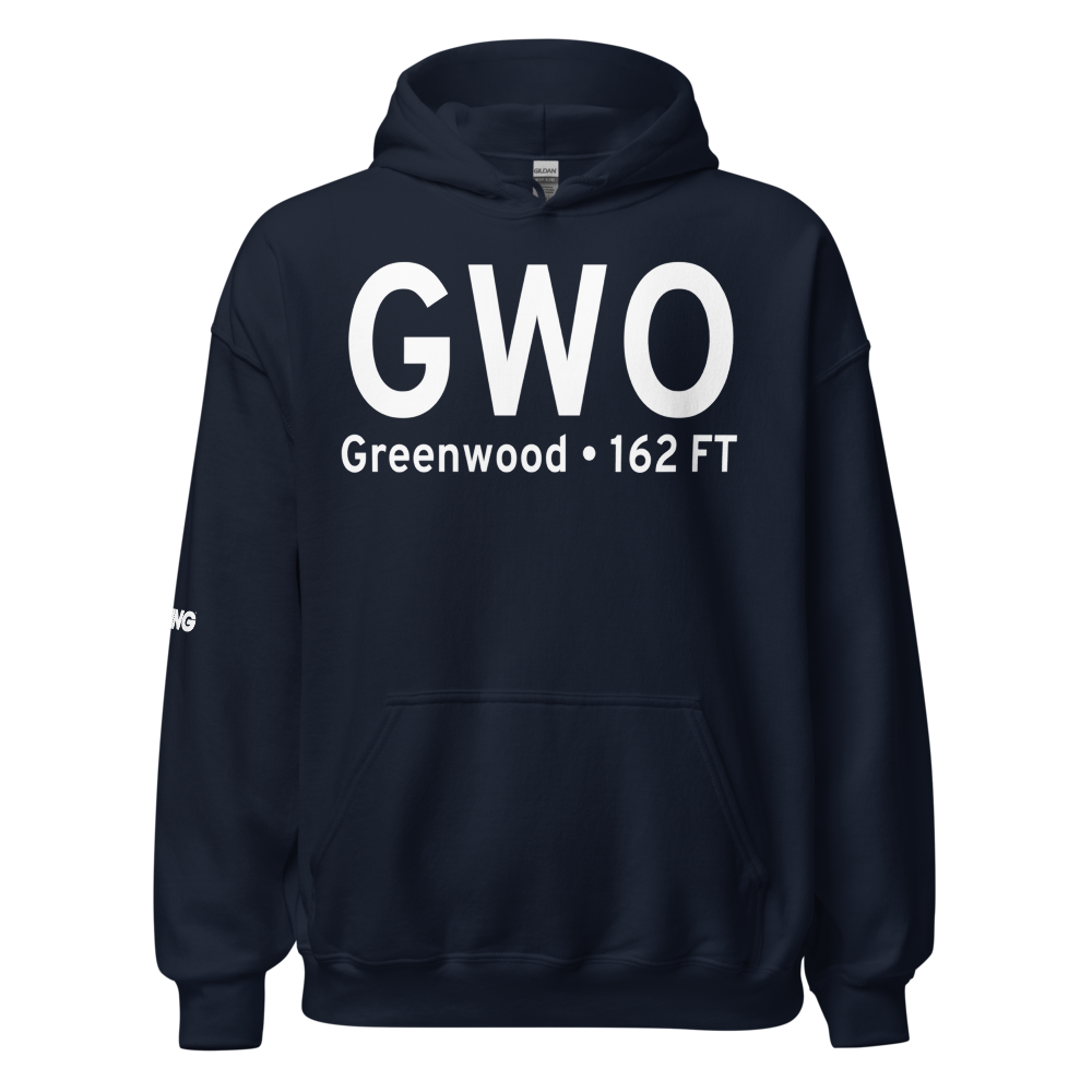 Greenwood (KGWO) Airport Hoodie Sweatshirt 