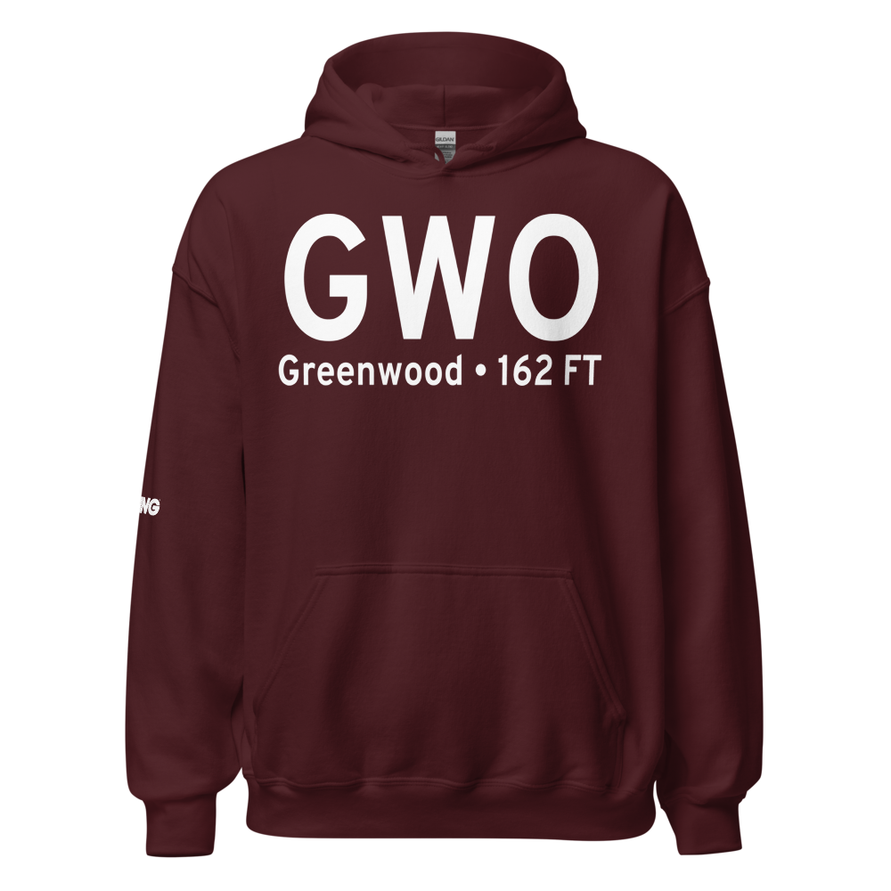 Greenwood (KGWO) Airport Hoodie Sweatshirt 