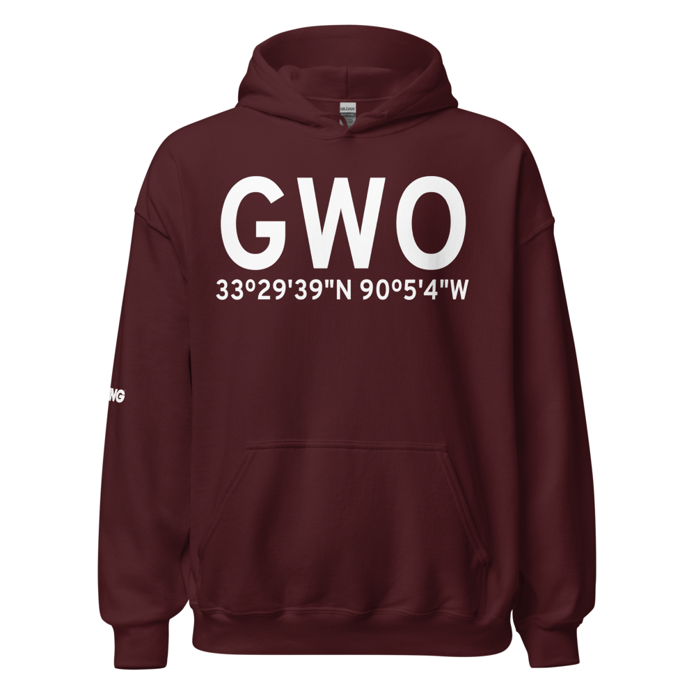 Greenwood (KGWO) Airport Hoodie Sweatshirt 
