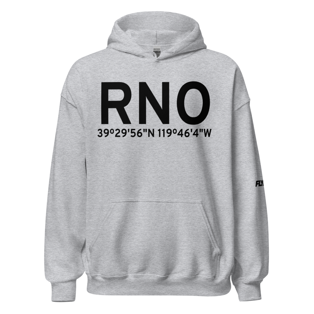 Reno (KRNO) Airport Hoodie Sweatshirt 