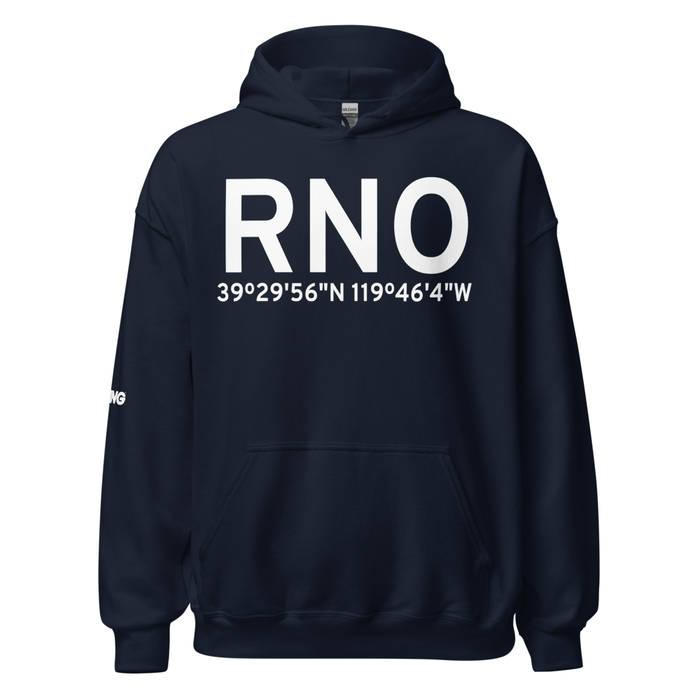 Reno (KRNO) Airport Hoodie Sweatshirt 
