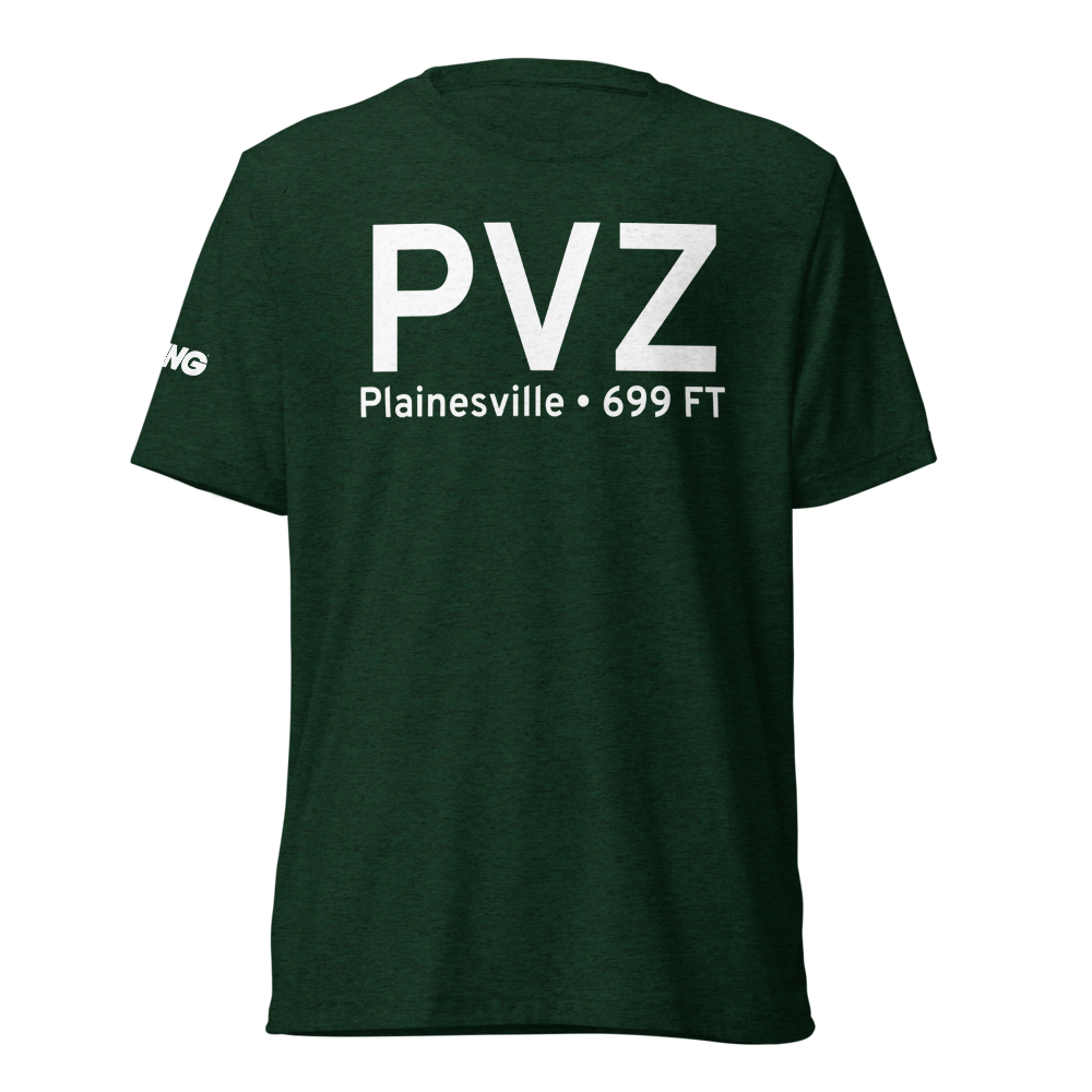 Plainesville (KPVZ) Airport Tri-blend T-Shirt 