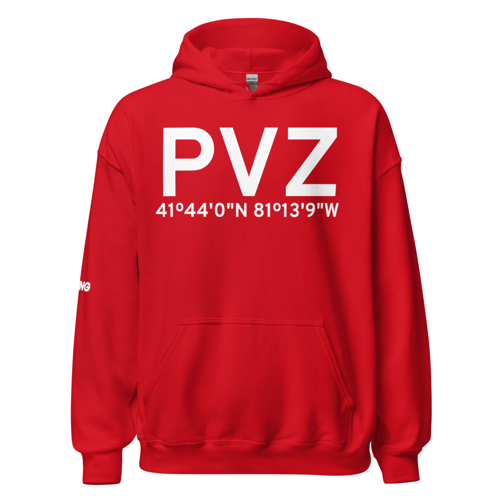 Plainesville (KPVZ) Airport Hoodie Sweatshirt 