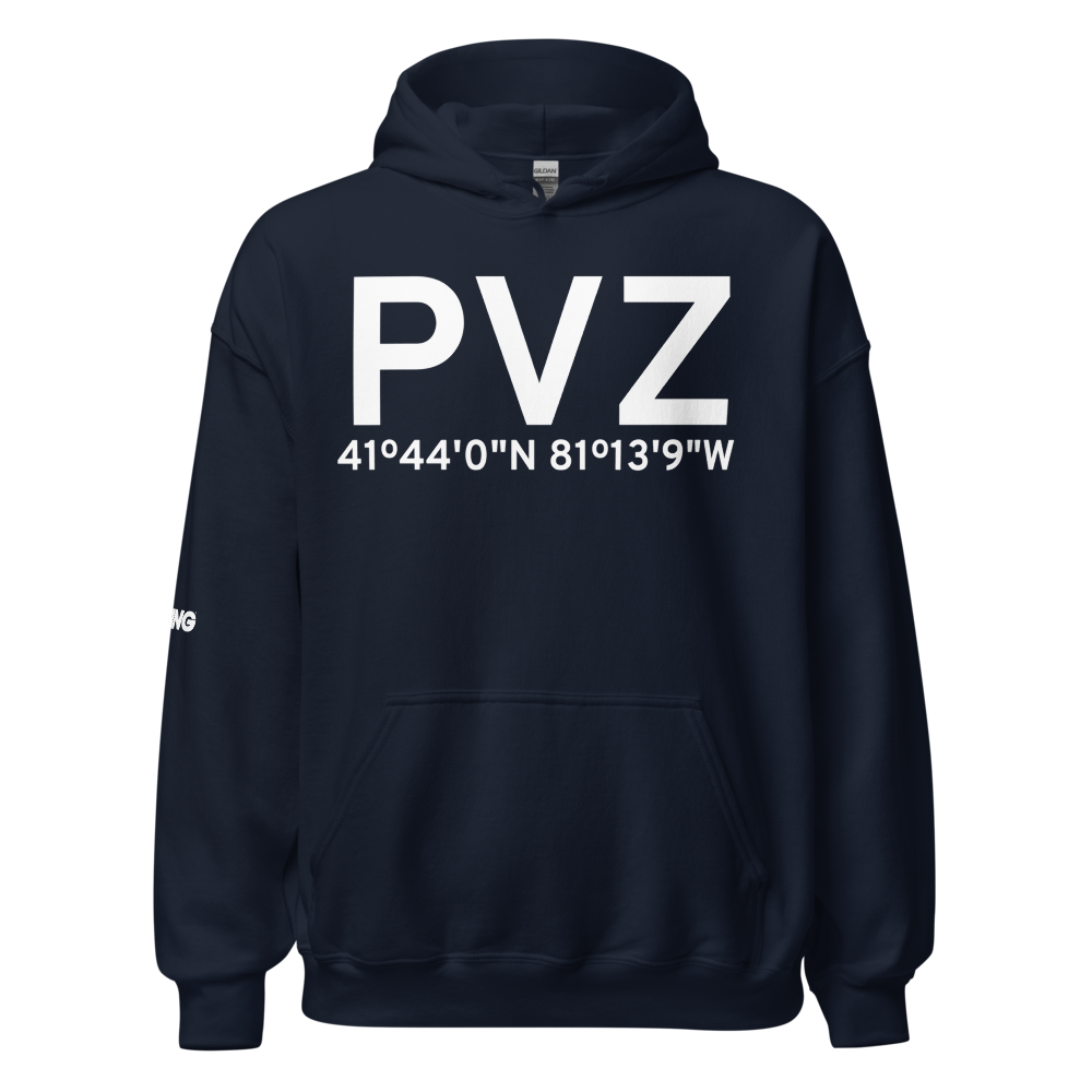Plainesville (KPVZ) Airport Hoodie Sweatshirt 