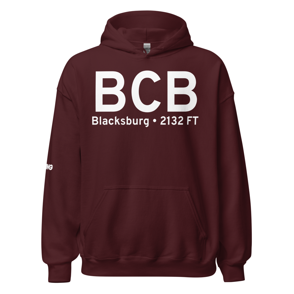 Blacksburg (KBCB) Airport Hoodie Sweatshirt 