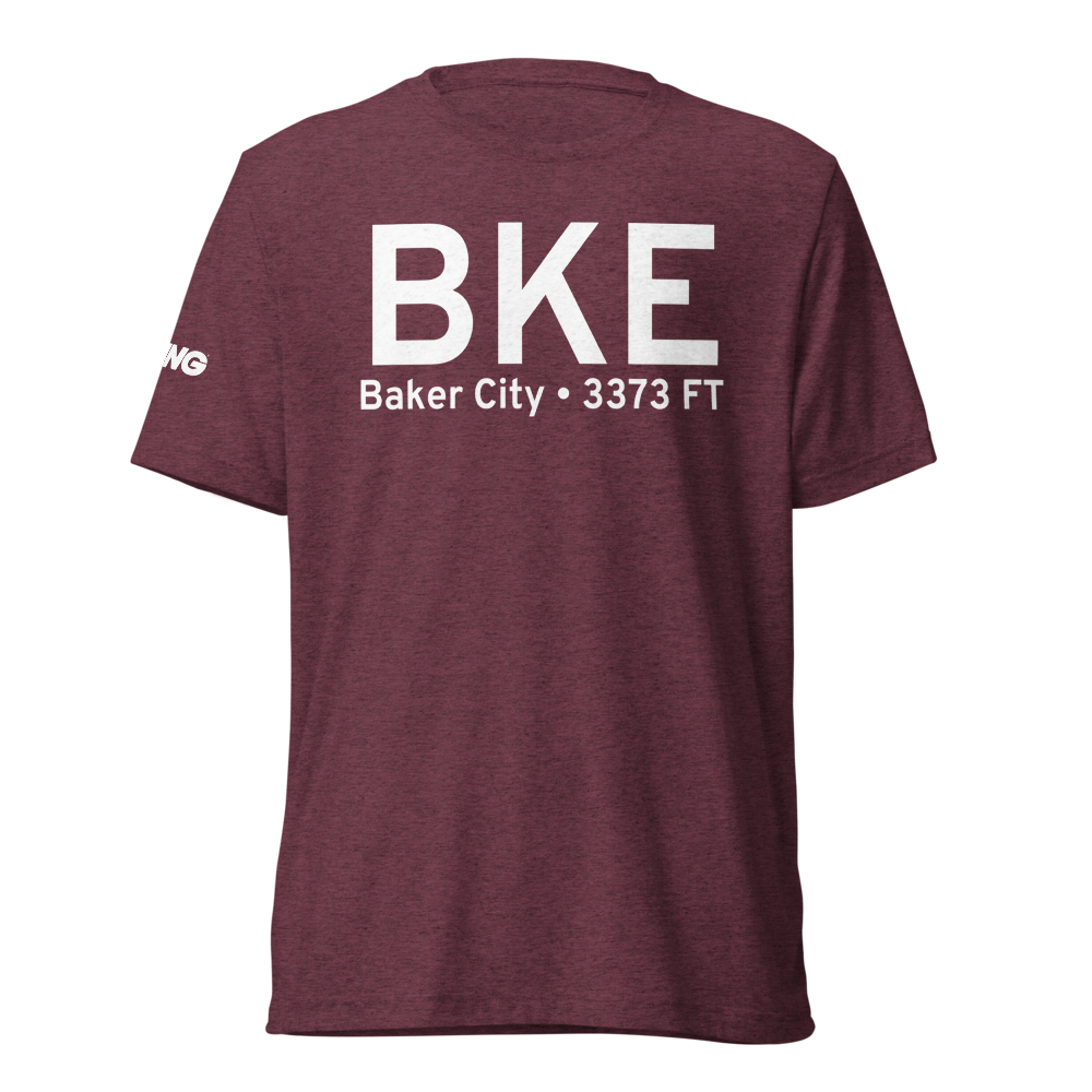 Baker City (KBKE) Airport Tri-blend T-Shirt 