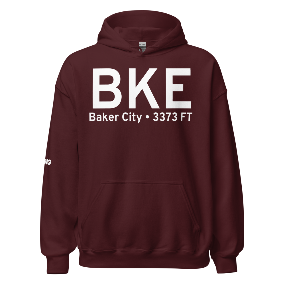 Baker City (KBKE) Airport Hoodie Sweatshirt 