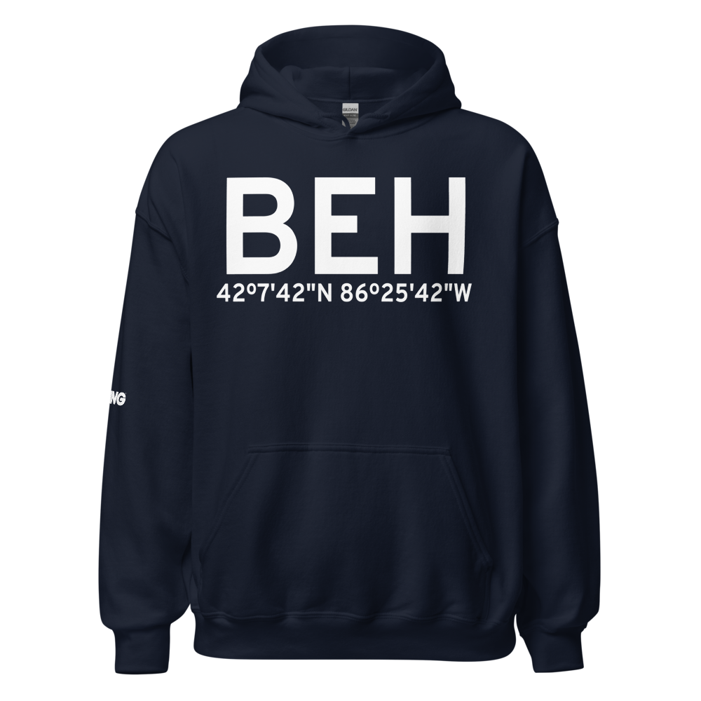 Benton Harbor (KBEH) Airport Hoodie Sweatshirt 