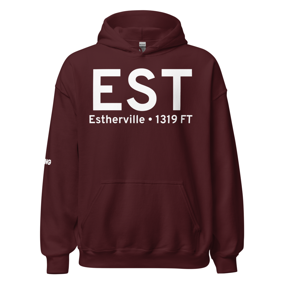 Estherville (KEST) Airport Hoodie Sweatshirt 