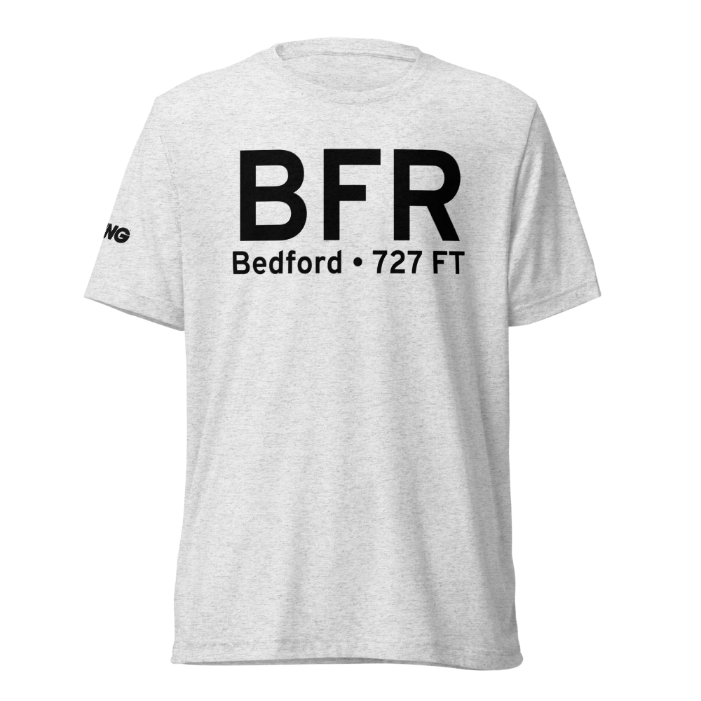Bedford (KBFR) Airport Tri-blend T-Shirt 