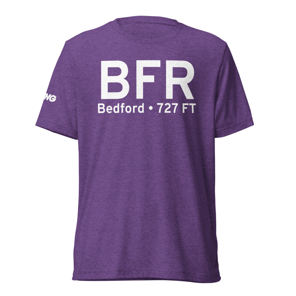 Bedford (KBFR) Airport Tri-blend T-Shirt 