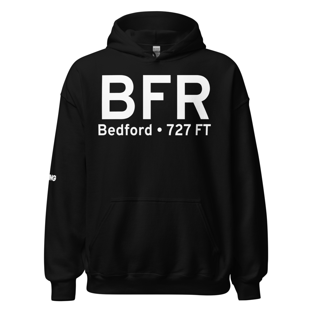 Bedford (KBFR) Airport Hoodie Sweatshirt 