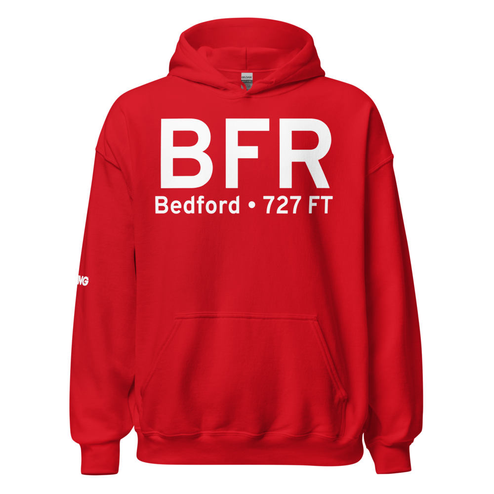 Bedford (KBFR) Airport Hoodie Sweatshirt 