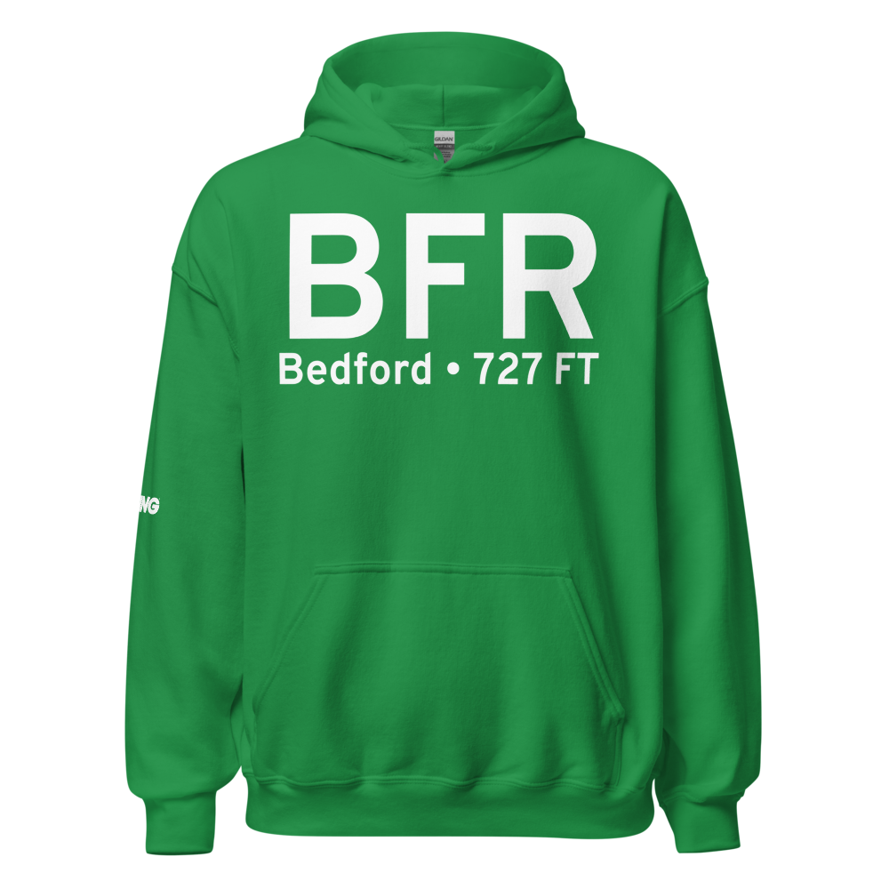 Bedford (KBFR) Airport Hoodie Sweatshirt 