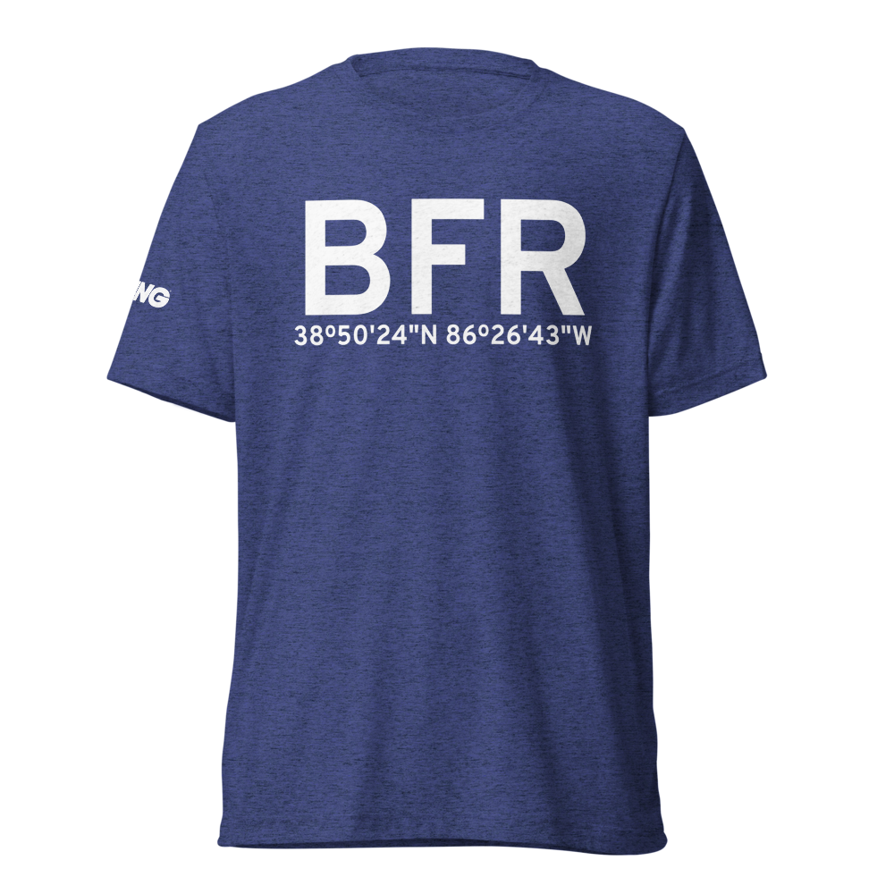 Bedford (KBFR) Airport Tri-blend T-Shirt 