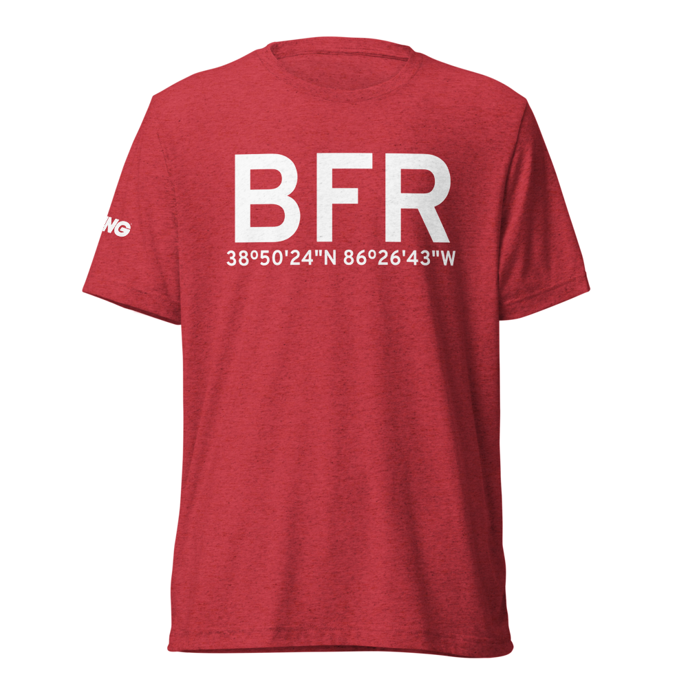 Bedford (KBFR) Airport Tri-blend T-Shirt 