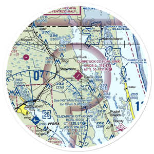 Currituck County Regional Airport (ONX) VFR Sectional Sticker (30 mile)