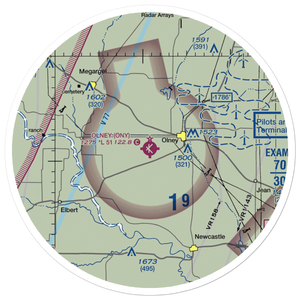 Olney Municipal Airport (ONY) VFR Sectional Sticker (30 mile)