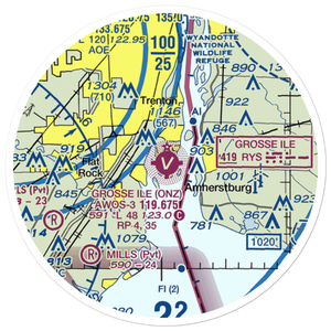 Grosse Ile Municipal Airport (ONZ) VFR Sectional Sticker (20 mile)