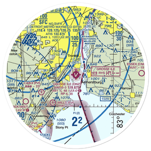 Grosse Ile Municipal Airport (ONZ) VFR Sectional Sticker (30 mile)