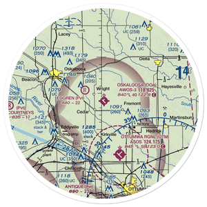 Oskaloosa Municipal Airport (OOA) VFR Sectional Sticker (30 mile)