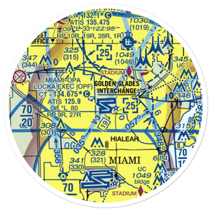 Miami-Opa Locka Executive Airport (OPF) VFR Sectional Sticker (20 mile)