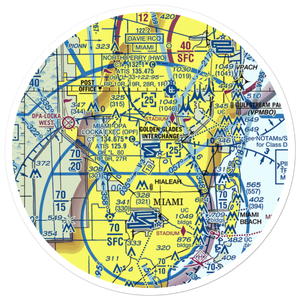 Miami-Opa Locka Executive Airport (OPF) VFR Sectional Sticker (30 mile)