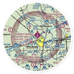 St Landry Parish Ahart Field (OPL) VFR Sectional Sticker (20 mile)