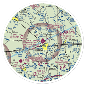 St Landry Parish Ahart Field (OPL) VFR Sectional Sticker (30 mile)