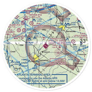 Thomaston Upson County Airport (OPN) VFR Sectional Sticker (30 mile)