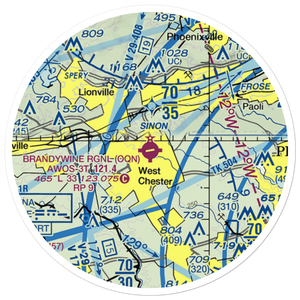 Brandywine Regional Airport (OQN) VFR Sectional Sticker (20 mile)