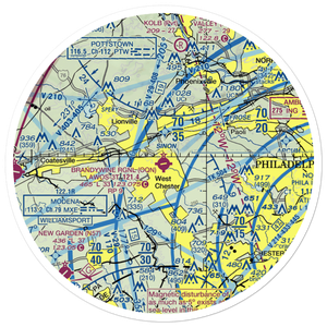Brandywine Regional Airport (OQN) VFR Sectional Sticker (30 mile)