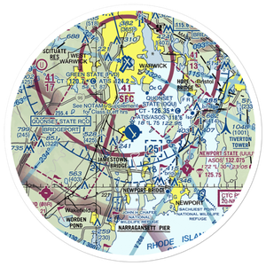 Quonset State Airport (OQU) VFR Sectional Sticker (30 mile)