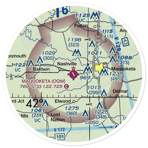 Maquoketa Municipal Airport (OQW) VFR Sectional Sticker (20 mile)