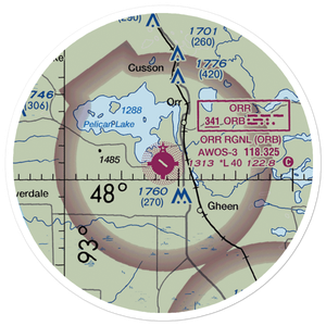 Orr Regional Airport (ORB) VFR Sectional Sticker (20 mile)