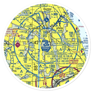 Chicago O'Hare International Airport (ORD) VFR Sectional Sticker (30 mile)