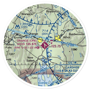 Orange Municipal Airport (ORE) VFR Sectional Sticker (20 mile)