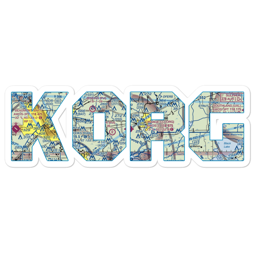 Orange County Airport (ORG) VFR Sectional Sticker 