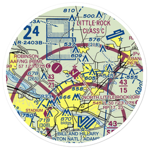 North Little Rock Municipal Airport (ORK) VFR Sectional Sticker (20 mile)